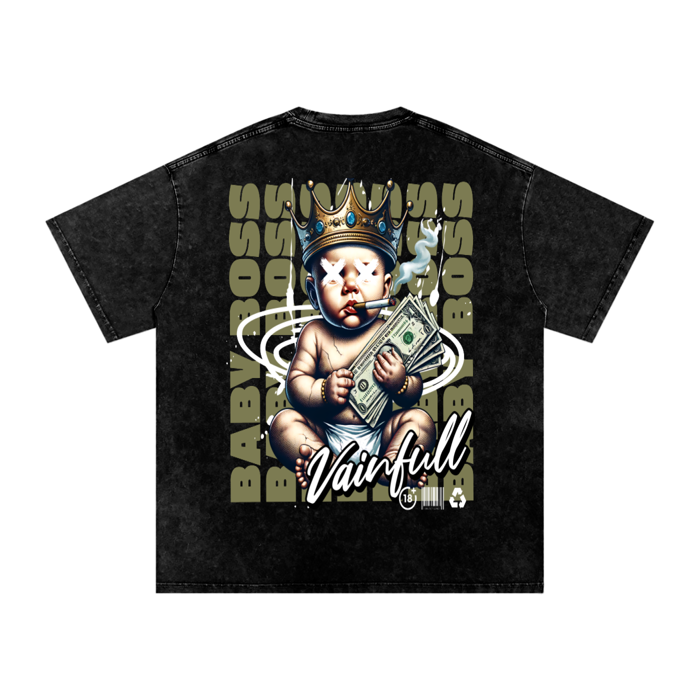 Acid Wash Oversize T-Shirt - 250 GSM (BACK)