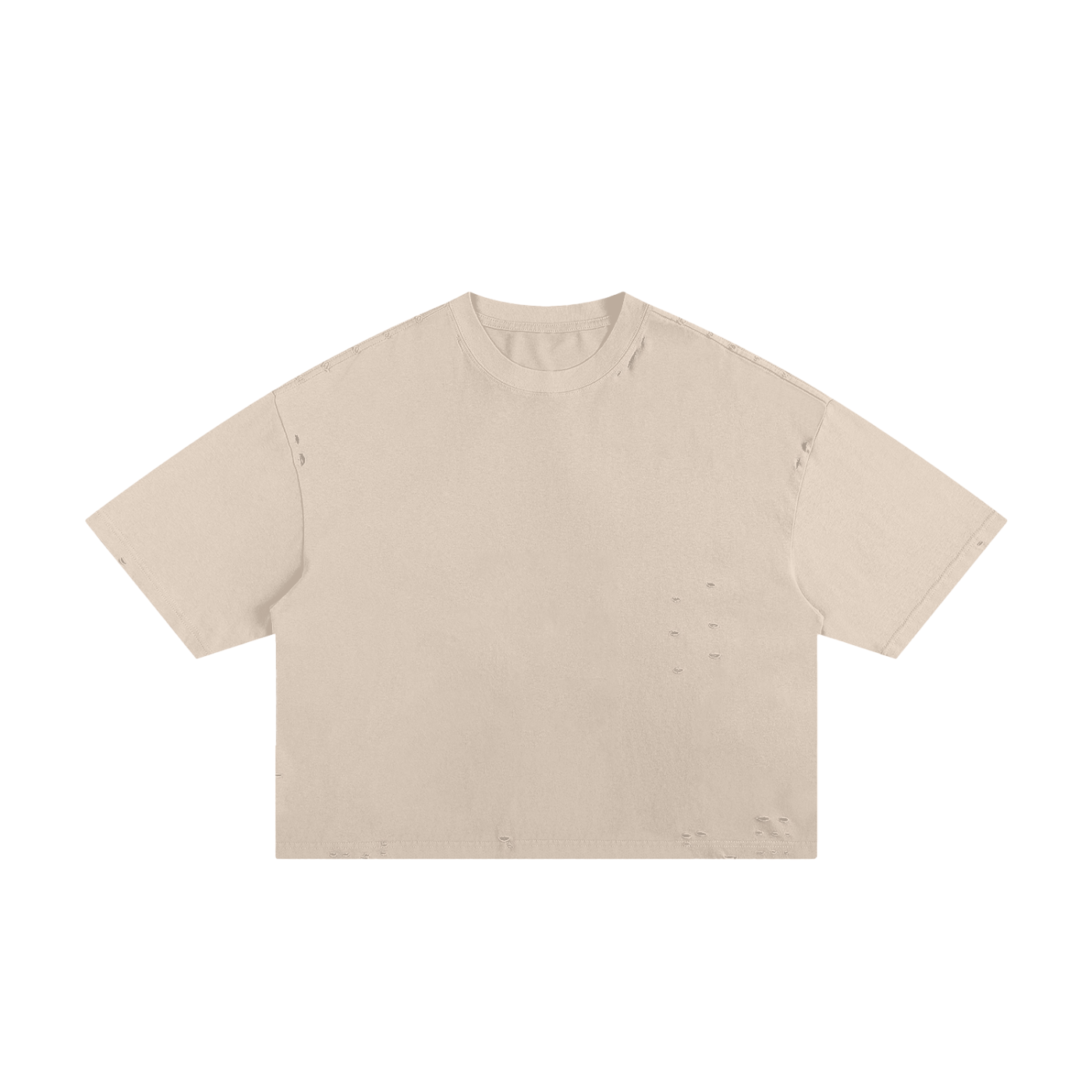 Classic Frayed Boxy Tee - 250 GSM (BACK)
