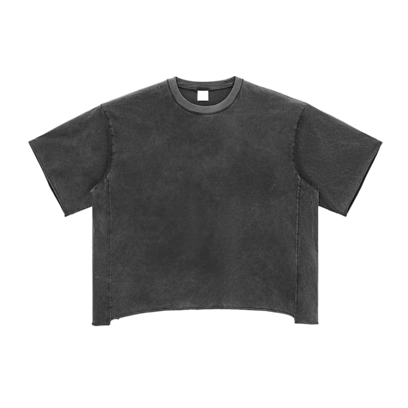 Raw Edge Snow Washed Boxy T-Shirt (BACK)