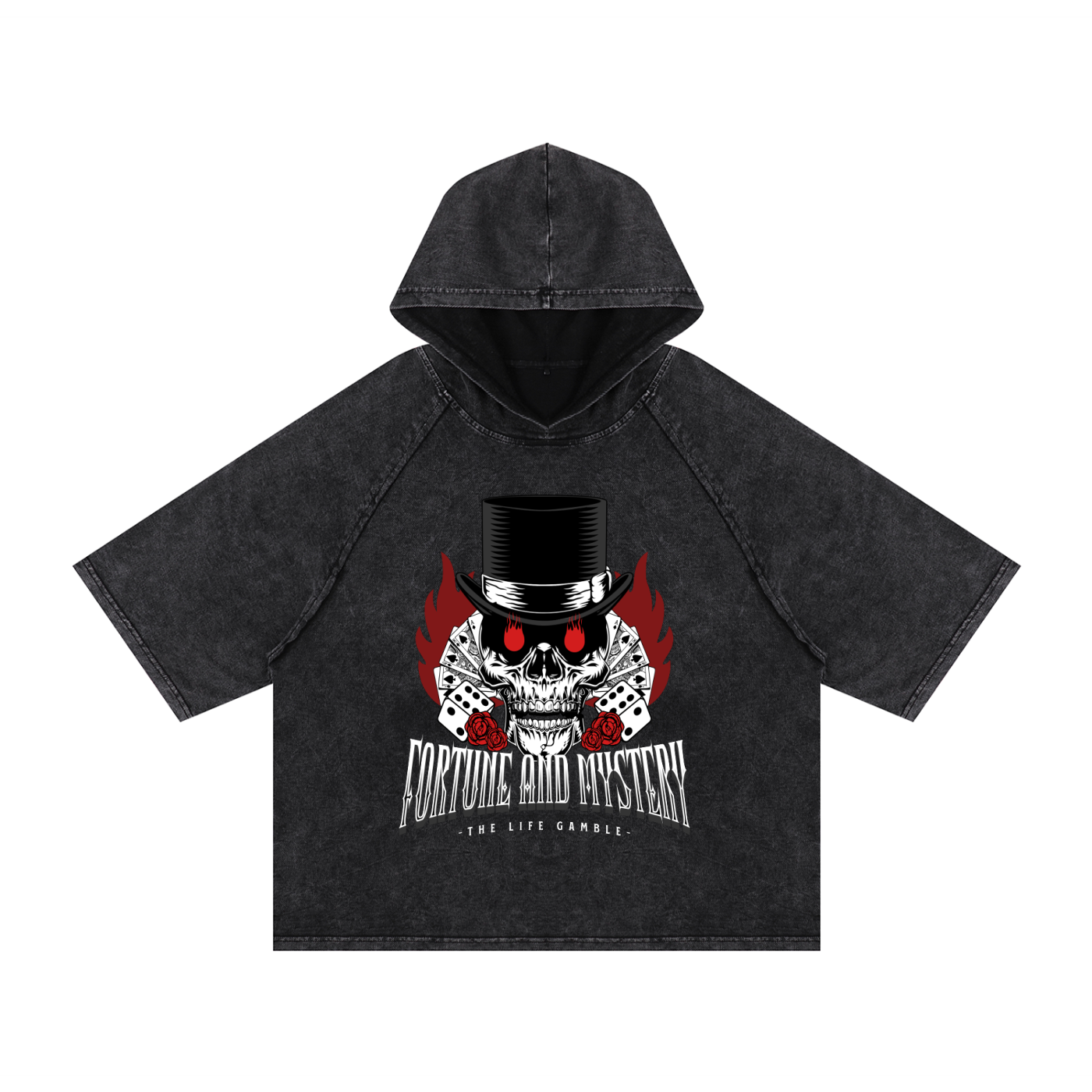 Snow Washed Hooded Boxy T-Shirt