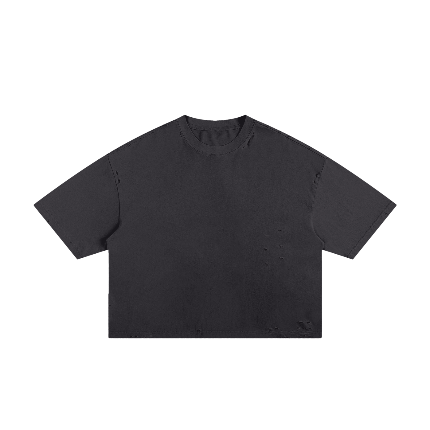 Classic Frayed Boxy Tee - 250 GSM (BACK)