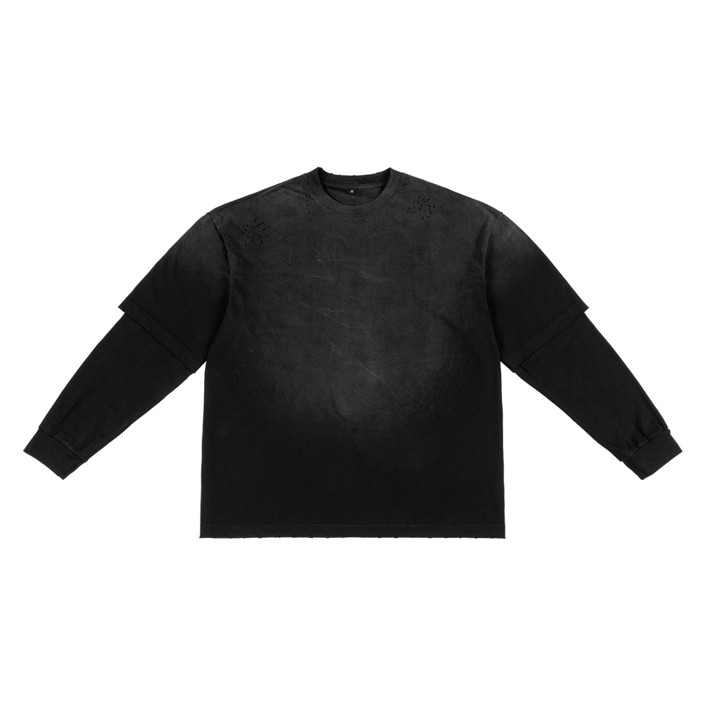 Sunfade Hand-Frayed Faux Two-Piece T-Shirt (BACK)