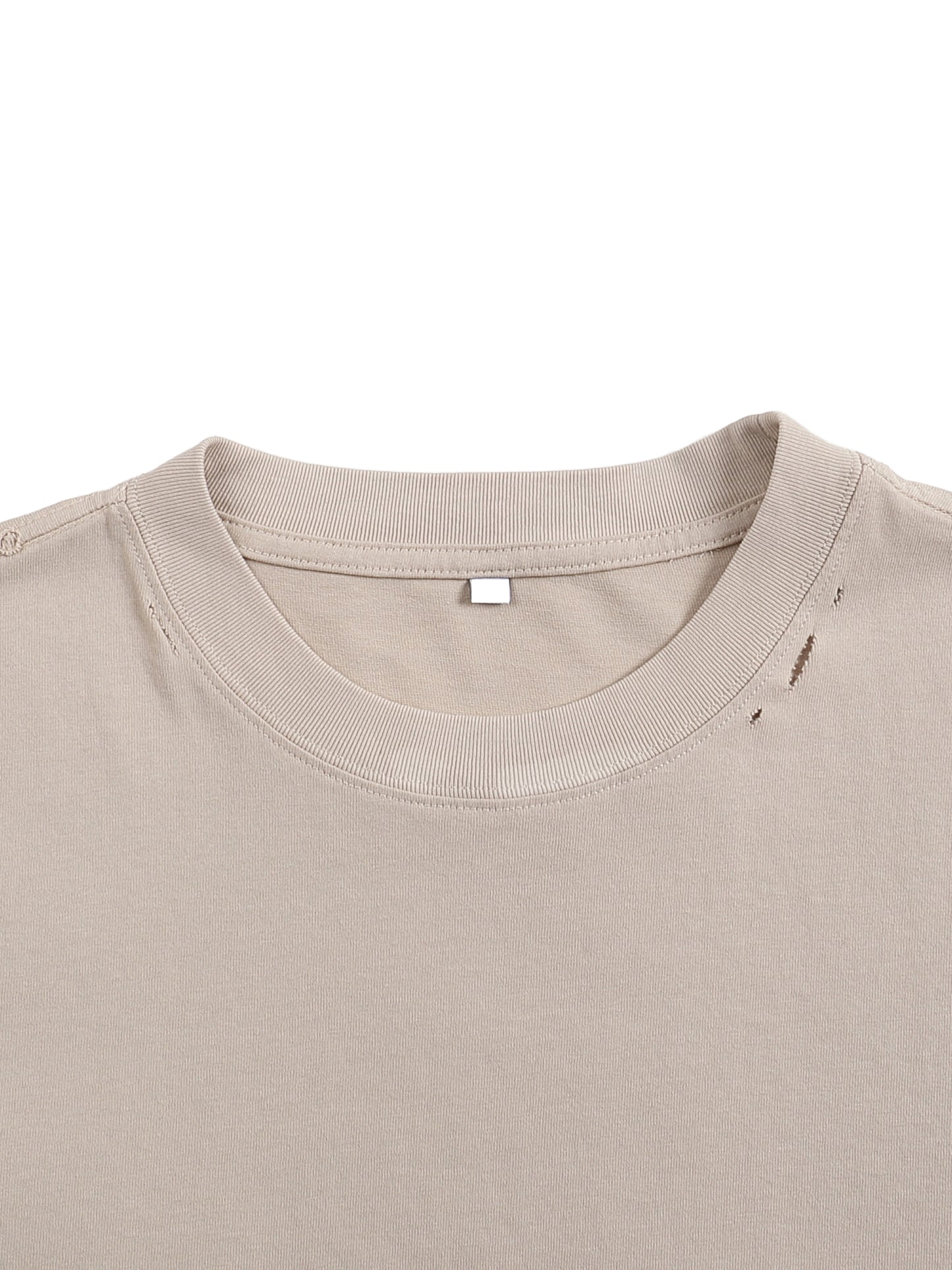 Classic Frayed Boxy Tee - 250 GSM (BACK)