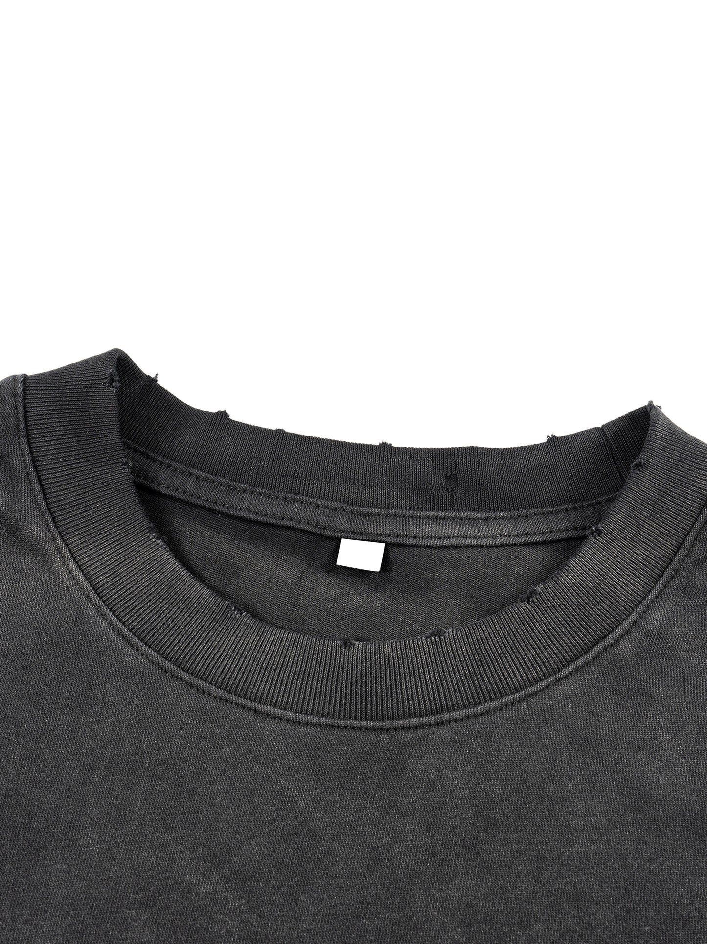 Sunfade Hand-Frayed Faux Two-Piece T-Shirt (BACK)