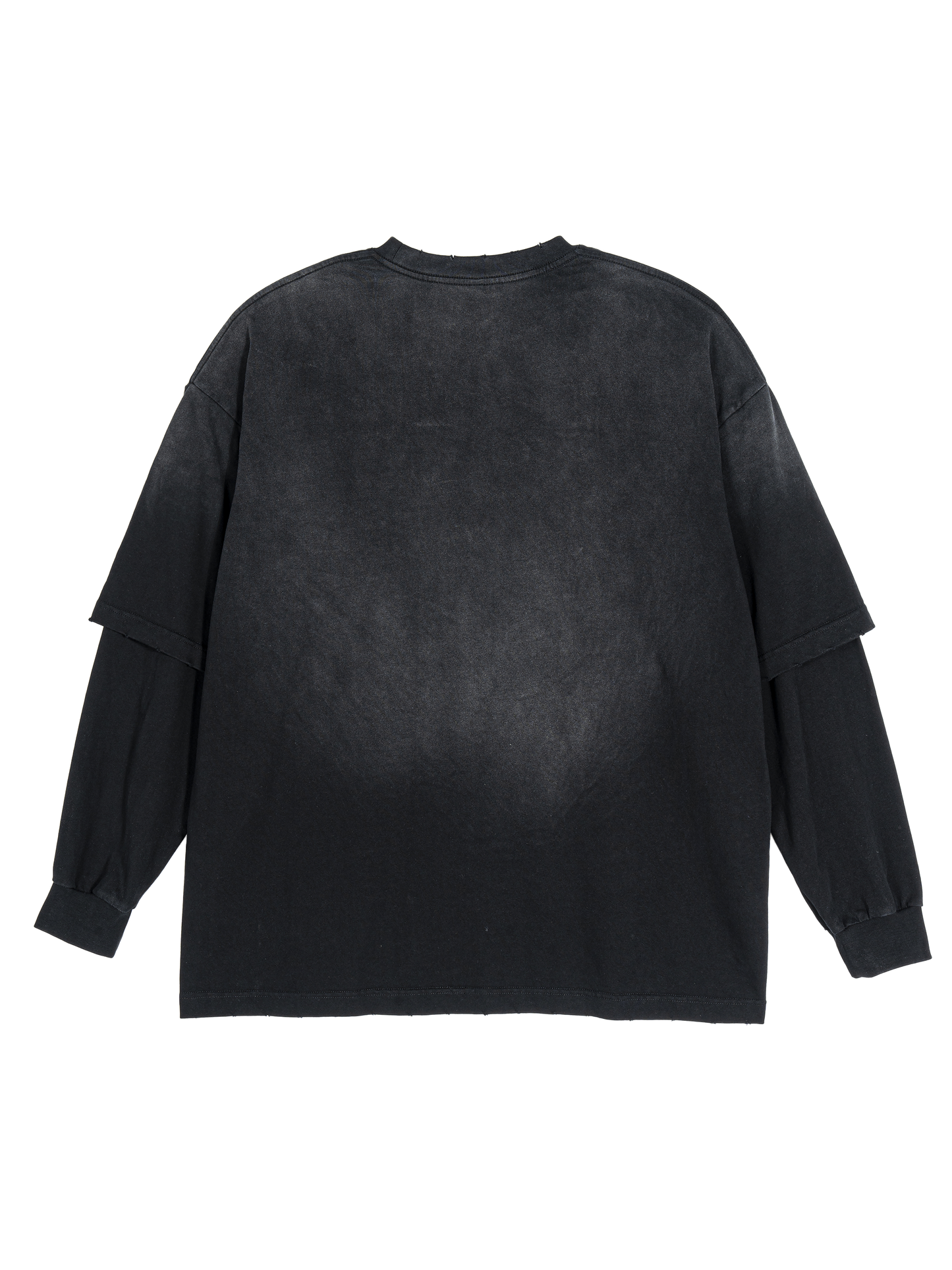 Sunfade Hand-Frayed Faux Two-Piece T-Shirt (BACK)