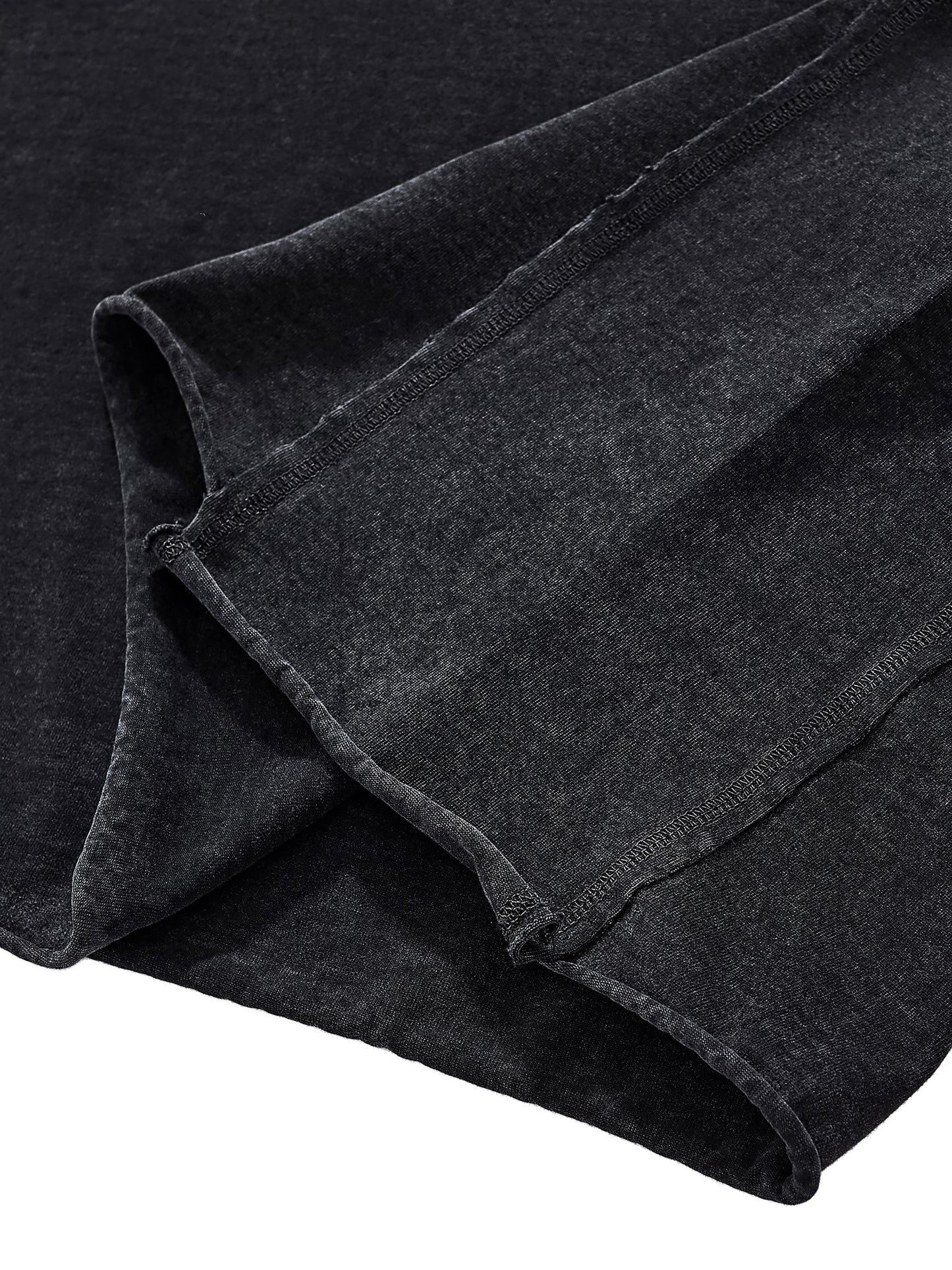 Raw Edge Snow Washed Boxy T-Shirt (BACK)
