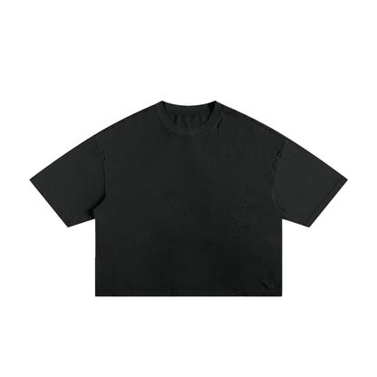 Classic Frayed Boxy Tee - 250 GSM (BACK)