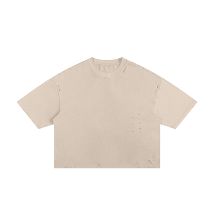 Classic Frayed Boxy Tee - 250 GSM (BACK)