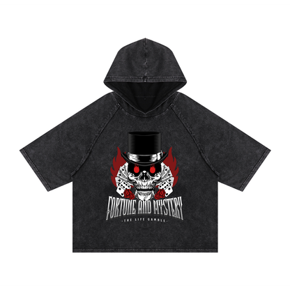 Snow Washed Hooded Boxy T-Shirt