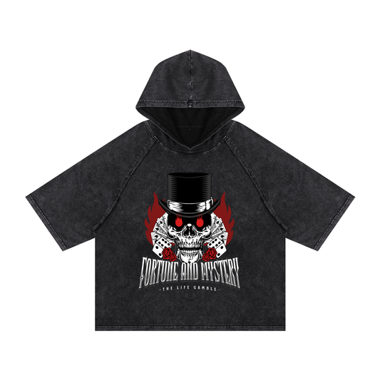 Snow Washed Hooded Boxy T-Shirt