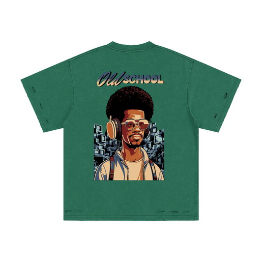 Heavyweight Snow Washed Hand-Frayed T-Shirt