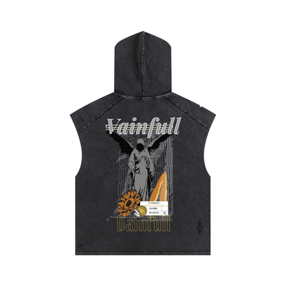 Snow Washed Boxy Hooded Tank Top