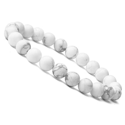 Energy Healing Beaded Bracelet - 8mm Natural Stones: Black Onyx, Lava, Tiger Eye, Agate, Quartz for Men and Women, Yoga & Chakra Jewelry