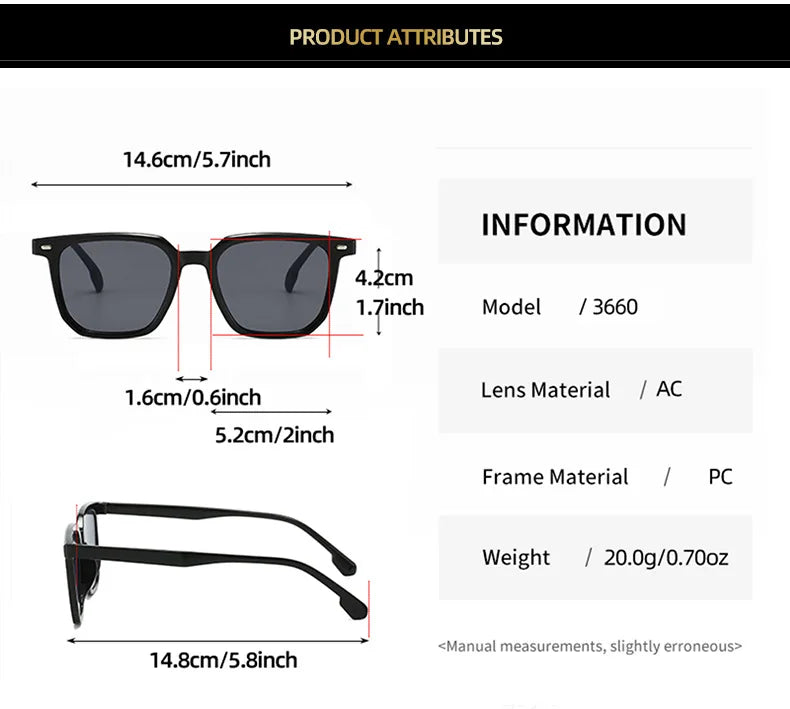 Trendy Retro Square Sunglasses for Men and Women - High-Quality