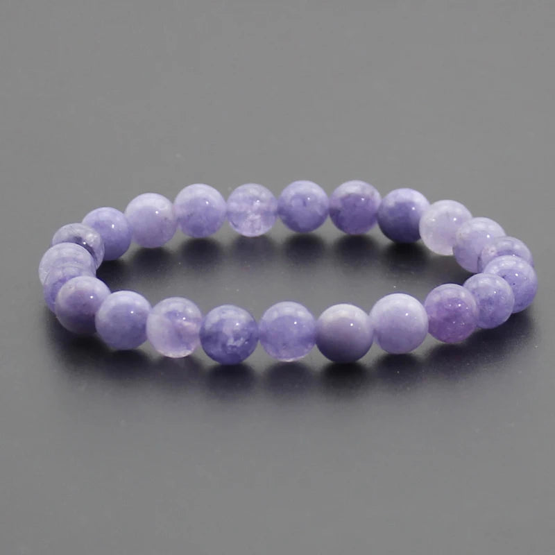 Energy Healing Beaded Bracelet - 8mm Natural Stones: Black Onyx, Lava, Tiger Eye, Agate, Quartz for Men and Women, Yoga & Chakra Jewelry