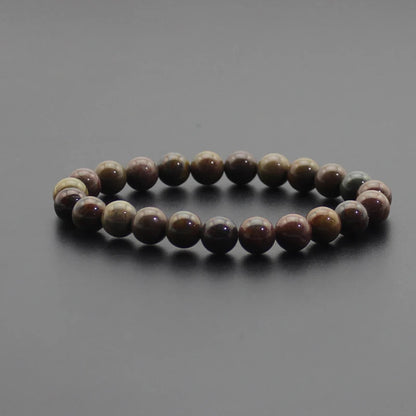Energy Healing Beaded Bracelet - 8mm Natural Stones: Black Onyx, Lava, Tiger Eye, Agate, Quartz for Men and Women, Yoga & Chakra Jewelry