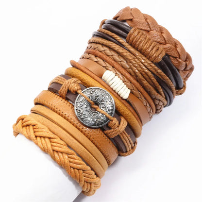 Leather Bracelets for Men and Women -10 Pcs Set of Handmade Black Woven- Stylish Bangles for Wholesale Gift Jewelry