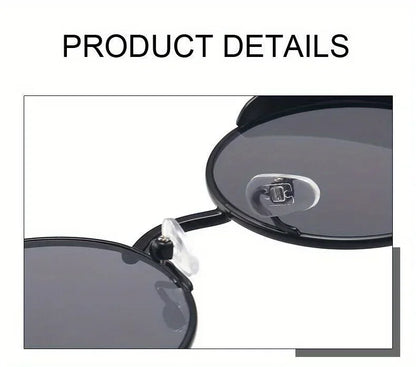Retro Round Steampunk Sunglasses - Classic Metal Frame for Men and Women