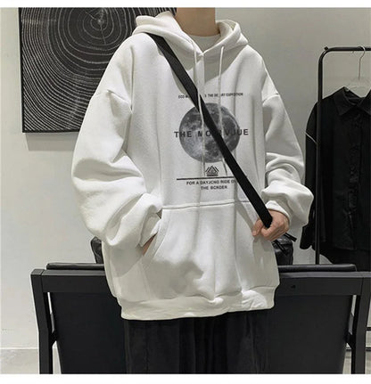Winter Streetwear Hip Hop Fleece Hoodie - Baggy Pullover Sweatshirt