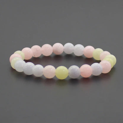 Energy Healing Beaded Bracelet - 8mm Natural Stones: Black Onyx, Lava, Tiger Eye, Agate, Quartz for Men and Women, Yoga & Chakra Jewelry