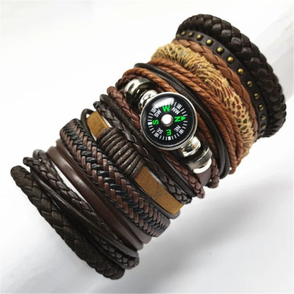 Leather Bracelets for Men and Women -10 Pcs Set of Handmade Black Woven- Stylish Bangles for Wholesale Gift Jewelry