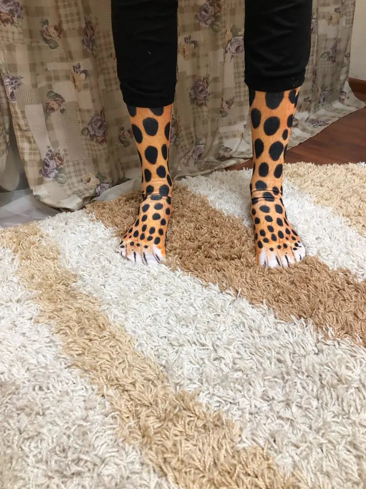 socks men and women party outdoor sports,Funny animal paw