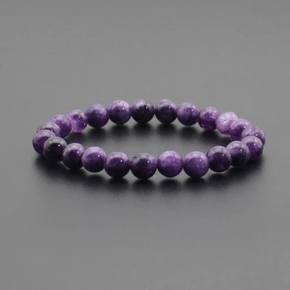Energy Healing Beaded Bracelet - 8mm Natural Stones: Black Onyx, Lava, Tiger Eye, Agate, Quartz for Men and Women, Yoga & Chakra Jewelry