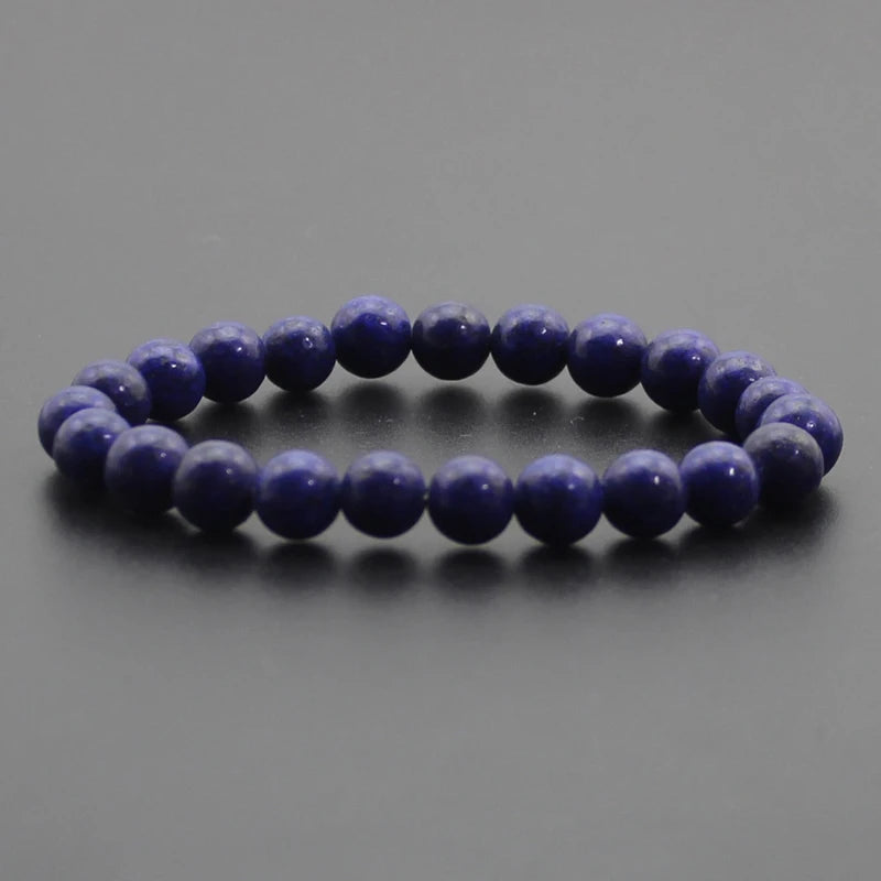 Energy Healing Beaded Bracelet - 8mm Natural Stones: Black Onyx, Lava, Tiger Eye, Agate, Quartz for Men and Women, Yoga & Chakra Jewelry