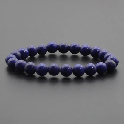 Energy Healing Beaded Bracelet - 8mm Natural Stones: Black Onyx, Lava, Tiger Eye, Agate, Quartz for Men and Women, Yoga & Chakra Jewelry
