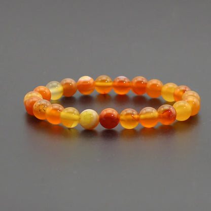Energy Healing Beaded Bracelet - 8mm Natural Stones: Black Onyx, Lava, Tiger Eye, Agate, Quartz for Men and Women, Yoga & Chakra Jewelry