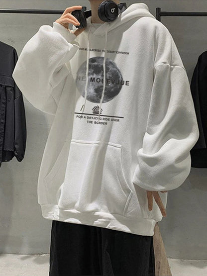 Winter Streetwear Hip Hop Fleece Hoodie - Baggy Pullover Sweatshirt