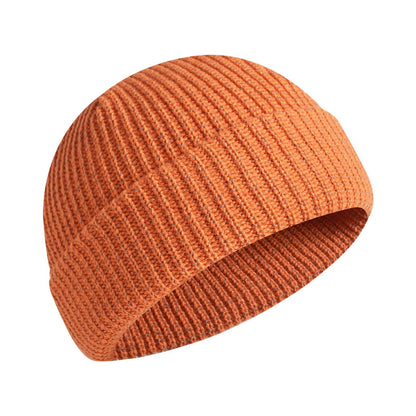 Men’s Reflective Beanie Hat - Solid Color Knitted Winter Skull Cap for Casual Style