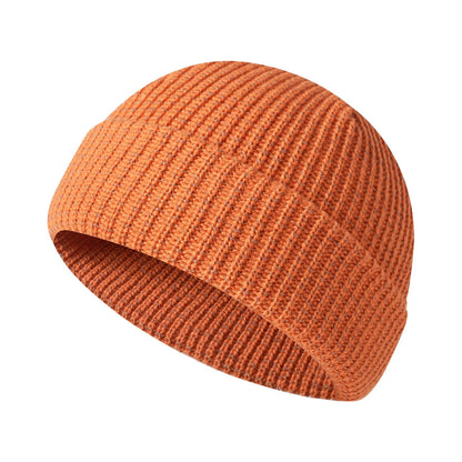Men’s Reflective Beanie Hat - Solid Color Knitted Winter Skull Cap for Casual Style