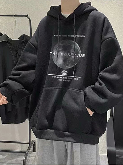 Winter Streetwear Hip Hop Fleece Hoodie - Baggy Pullover Sweatshirt