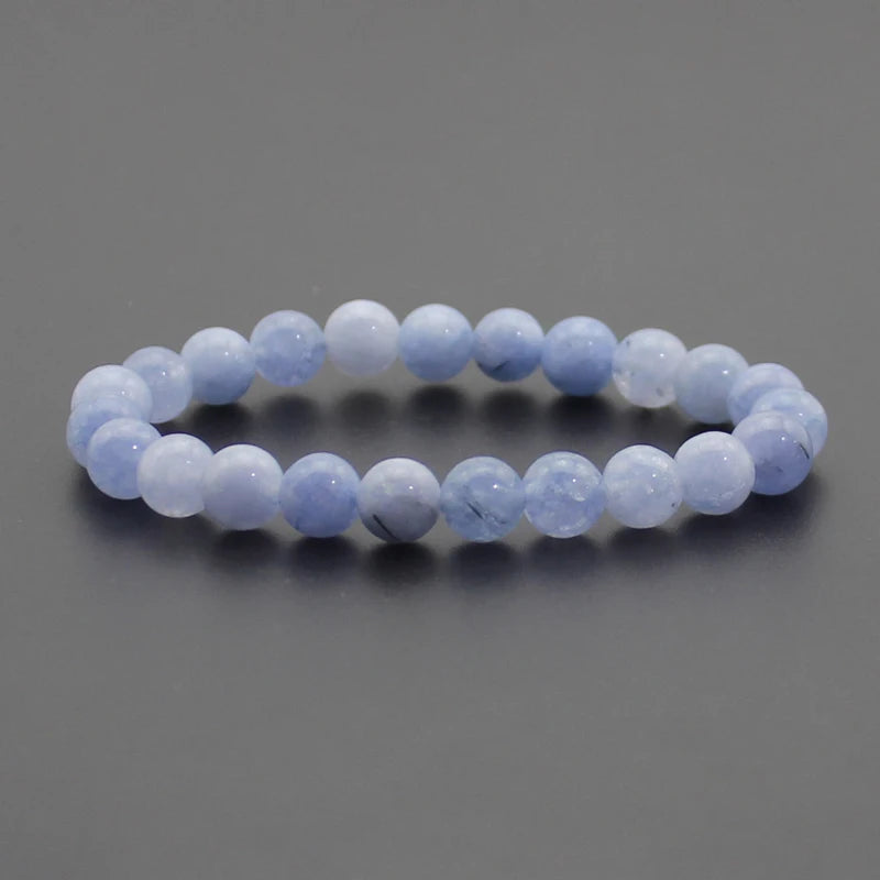 Energy Healing Beaded Bracelet - 8mm Natural Stones: Black Onyx, Lava, Tiger Eye, Agate, Quartz for Men and Women, Yoga & Chakra Jewelry