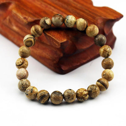 Energy Healing Beaded Bracelet - 8mm Natural Stones: Black Onyx, Lava, Tiger Eye, Agate, Quartz for Men and Women, Yoga & Chakra Jewelry