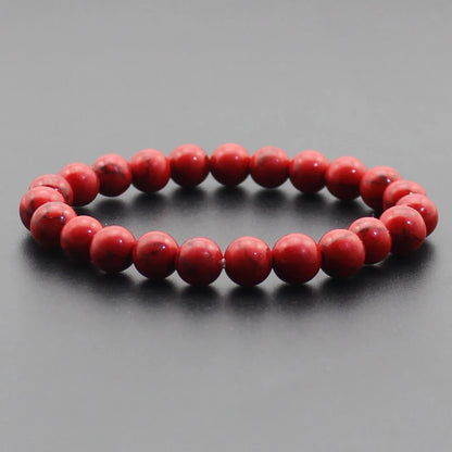 Energy Healing Beaded Bracelet - 8mm Natural Stones: Black Onyx, Lava, Tiger Eye, Agate, Quartz for Men and Women, Yoga & Chakra Jewelry