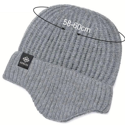 Unisex Winter Beanie Hat - Wool and Velvet Blend for Warmth, Casual Outdoor Cuff Design