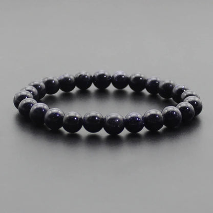 Energy Healing Beaded Bracelet - 8mm Natural Stones: Black Onyx, Lava, Tiger Eye, Agate, Quartz for Men and Women, Yoga & Chakra Jewelry
