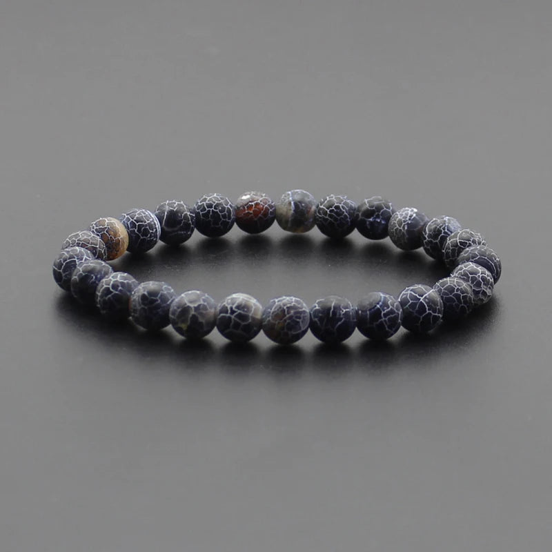 Energy Healing Beaded Bracelet - 8mm Natural Stones: Black Onyx, Lava, Tiger Eye, Agate, Quartz for Men and Women, Yoga & Chakra Jewelry