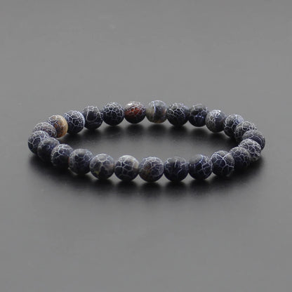Energy Healing Beaded Bracelet - 8mm Natural Stones: Black Onyx, Lava, Tiger Eye, Agate, Quartz for Men and Women, Yoga & Chakra Jewelry