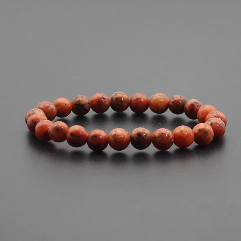 Energy Healing Beaded Bracelet - 8mm Natural Stones: Black Onyx, Lava, Tiger Eye, Agate, Quartz for Men and Women, Yoga & Chakra Jewelry