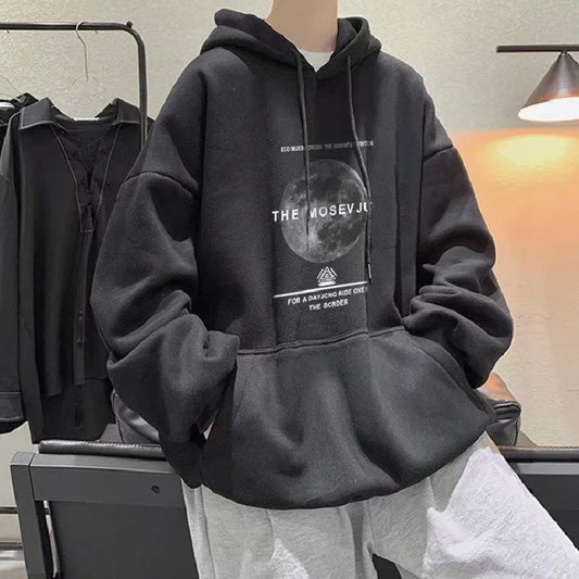 Winter Streetwear Hip Hop Fleece Hoodie - Baggy Pullover Sweatshirt