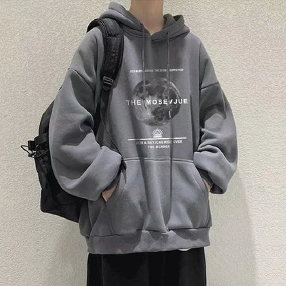 Winter Streetwear Hip Hop Fleece Hoodie - Baggy Pullover Sweatshirt