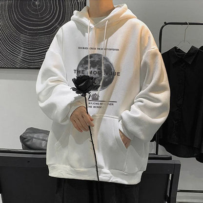Winter Streetwear Hip Hop Fleece Hoodie - Baggy Pullover Sweatshirt