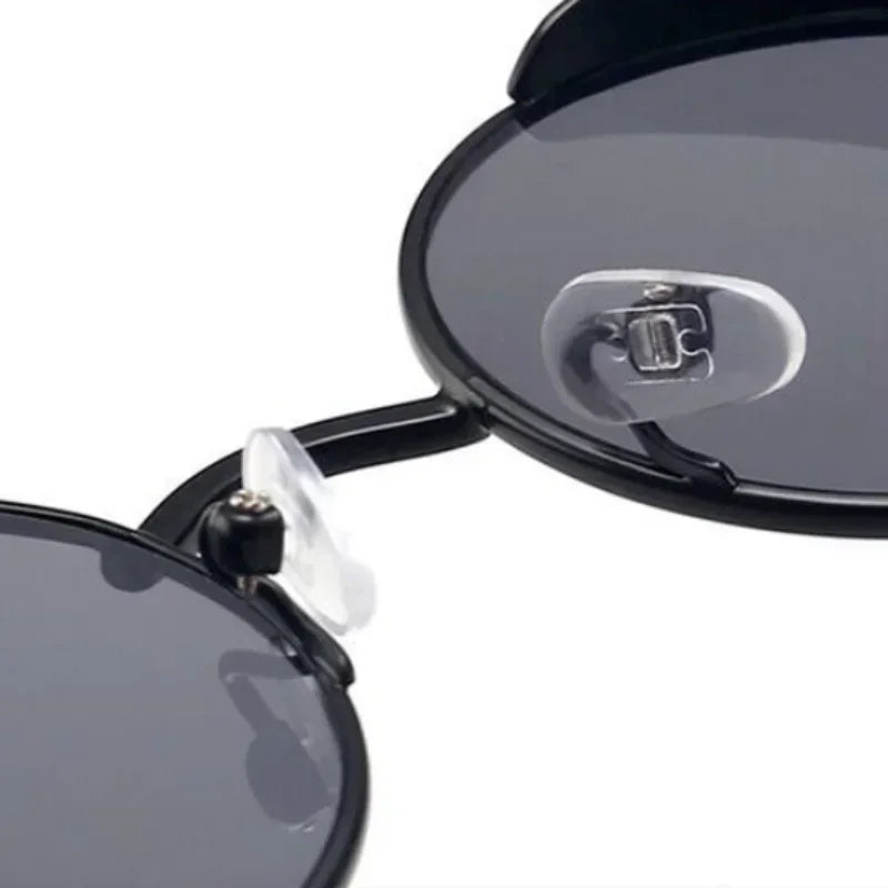 Retro Round Steampunk Sunglasses - Classic Metal Frame for Men and Women