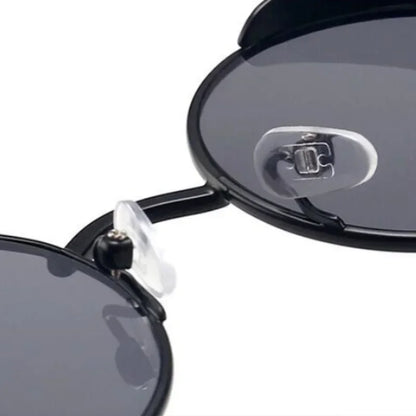 Retro Round Steampunk Sunglasses - Classic Metal Frame for Men and Women