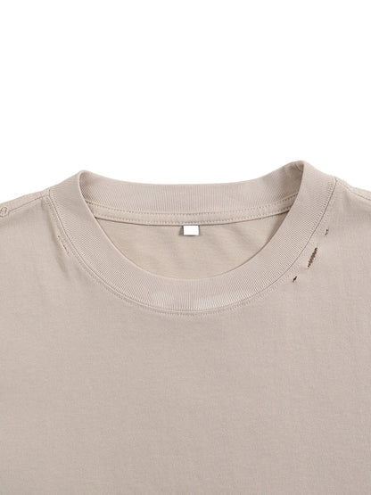 Classic Frayed Boxy Tee - 250 GSM (BACK)