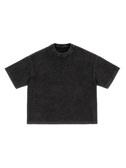 Waffle-Texture Washed Boxy T-Shirt (BACK)