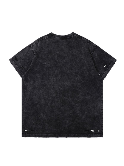 Heavyweight Snow Washed Hand-Frayed T-Shirt